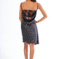 Silk scoop dress in stars pattern