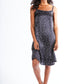 silk scoop dress in star print